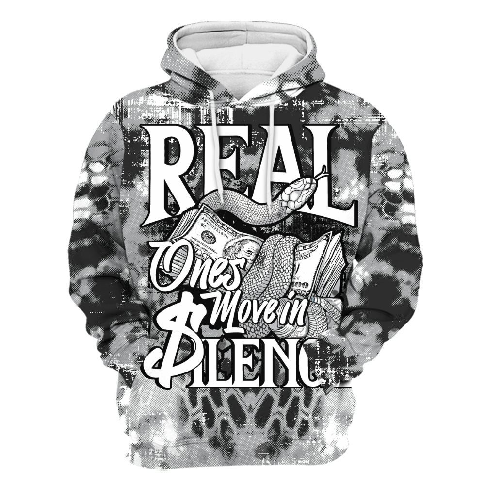 Hoodie To Match White Cement 4s - Snake Move In Silence All Over Print