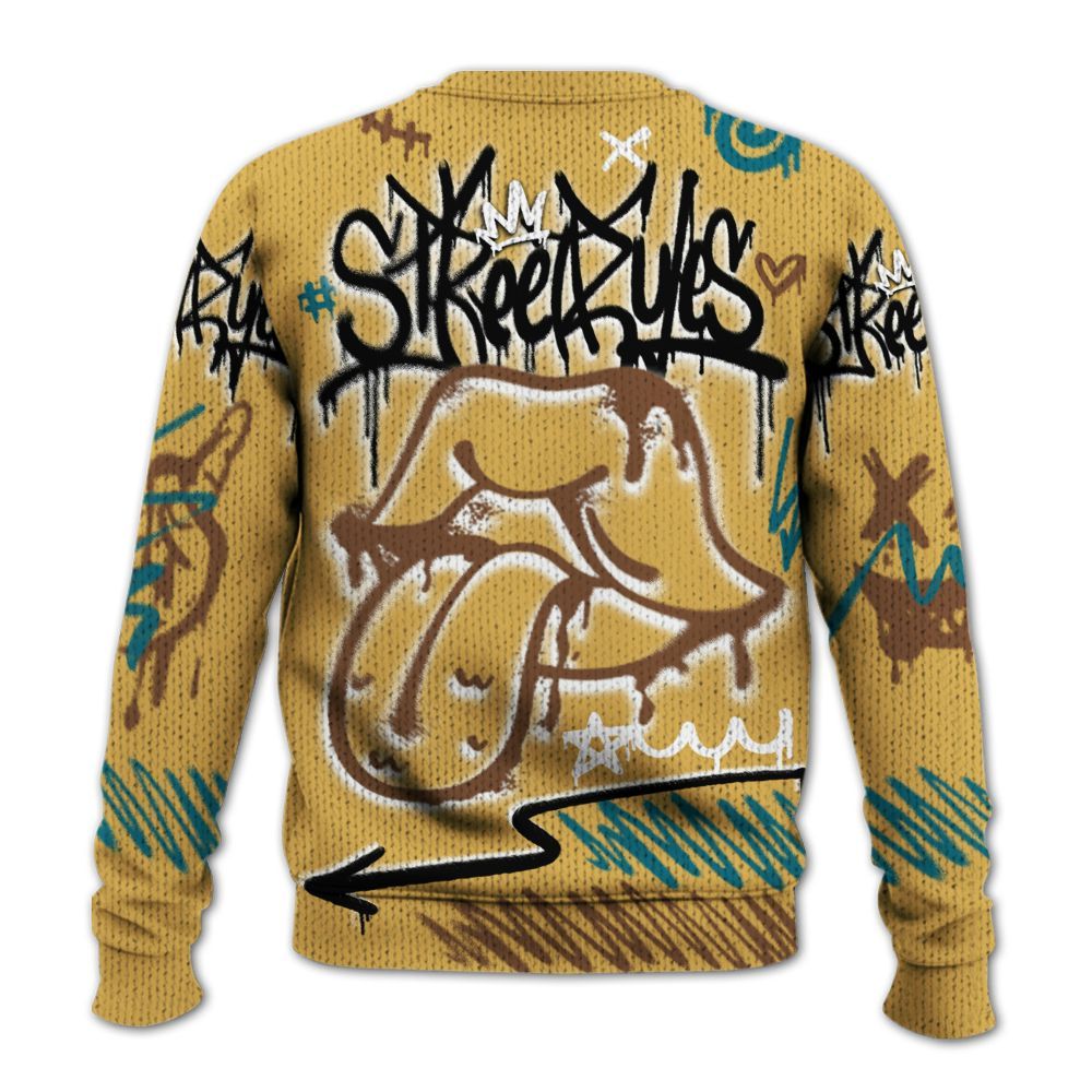 Knitted Sweater To Match Retro Cacao Wow 4s - Break Rules Streetwear