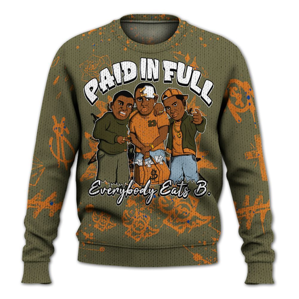 Knitted Sweater To Match Olive 5s - Everybody Paid In Full Crayon