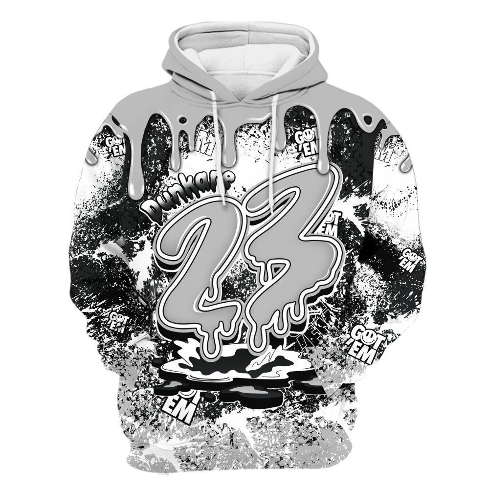 Hoodie To Match Low 85 Metallic Black 1s - Dripping 23 Drip All Over Print