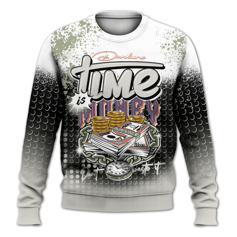 Sweatshirt To Match Dunk Low Floral Swoosh 2025 - Halftone Time Is Money All Over Print
