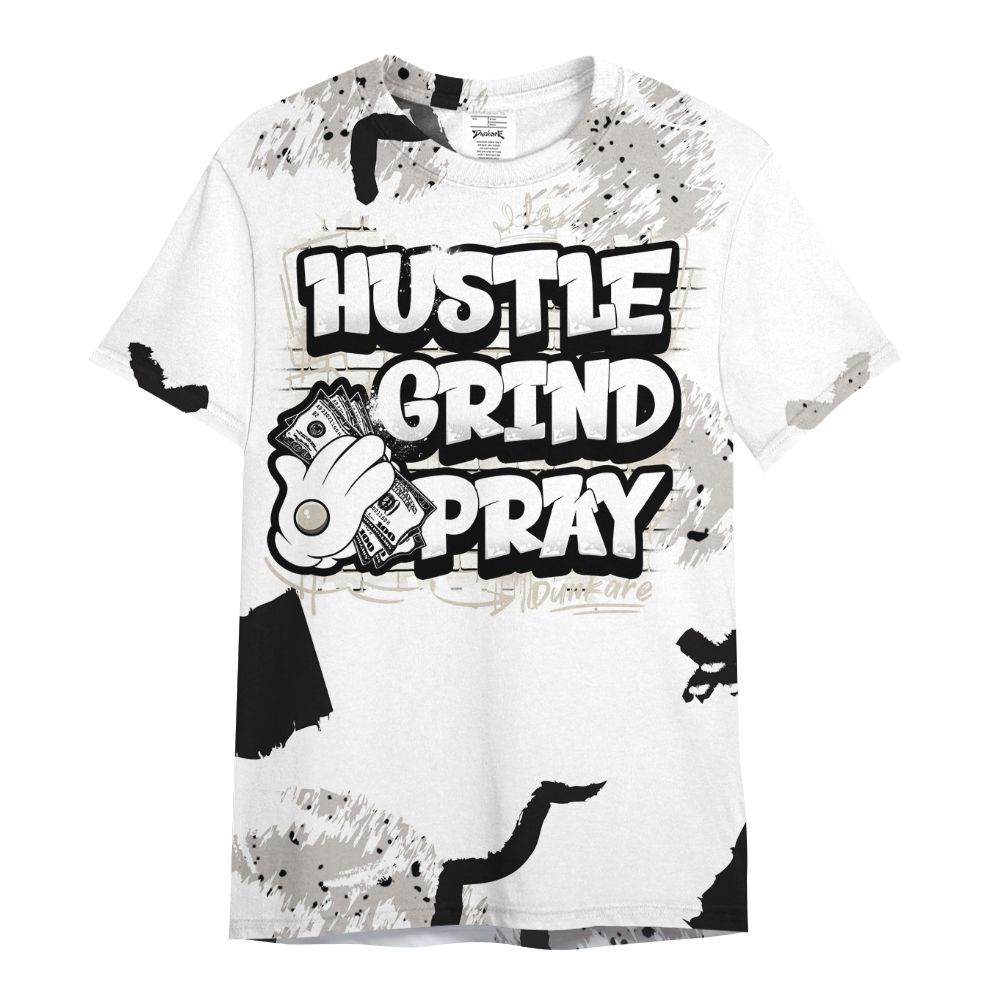 Shirt To Match Retro Reverse Metallic 5s - Hustle Grind Pray Graphic Street Style All Over Print