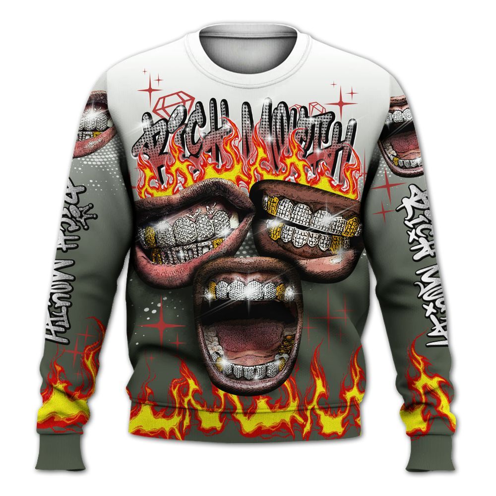Sweatshirt To Match Air Force 1 Low Year Of The Snake Shirt, Rich Mouth Fire Rap Retro 90s All Over Print