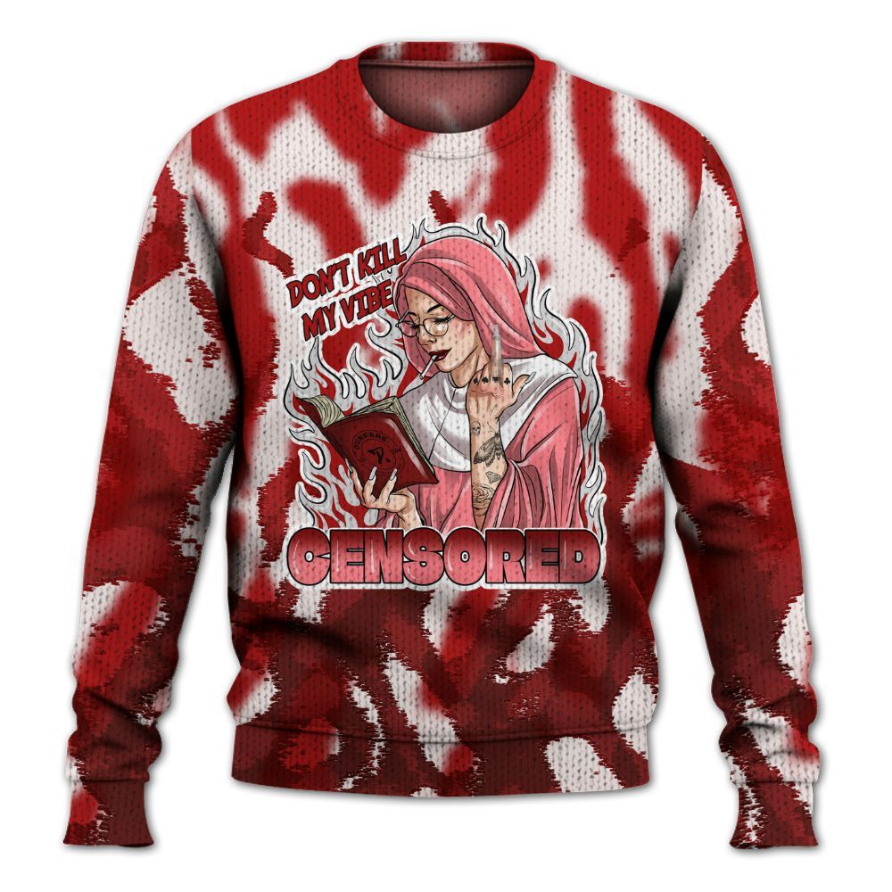 Knitted Sweater To Match Red Taxi 12s - Censoredz Burn