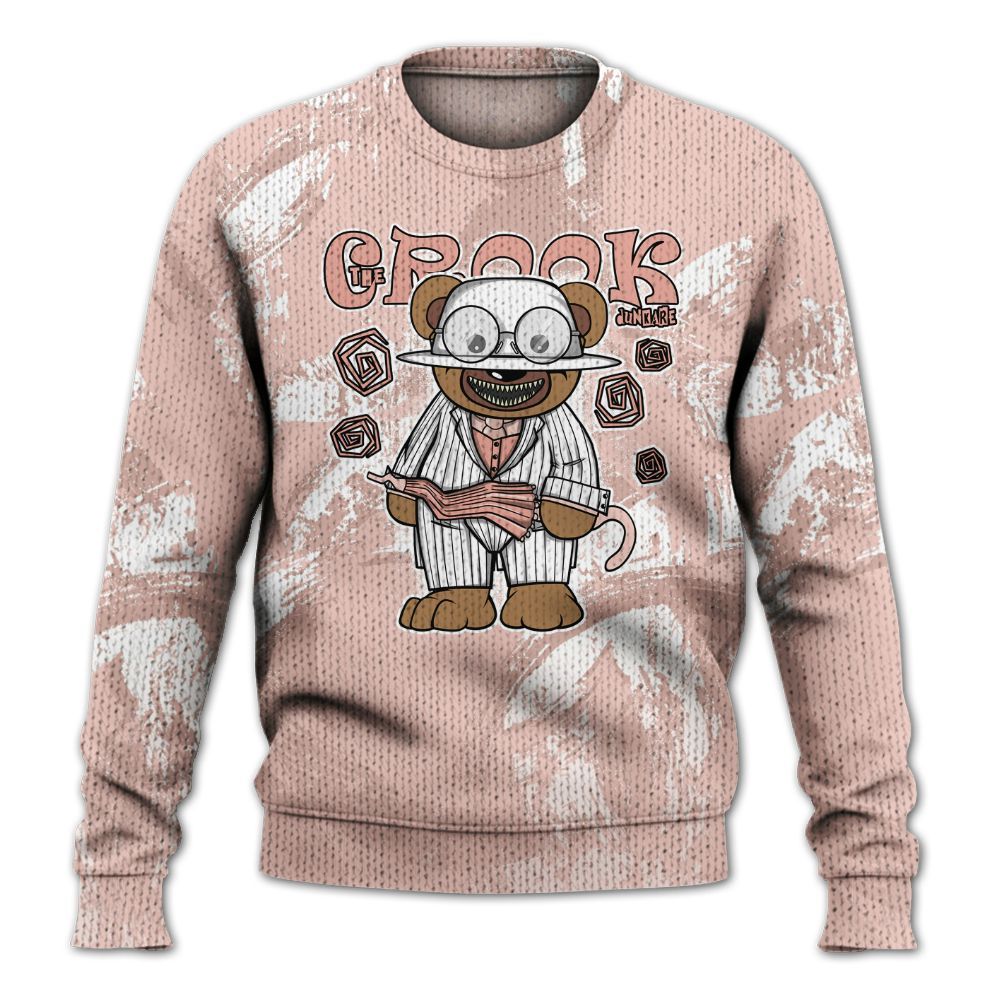 Knitted Sweater To Match Low Legend Pink 11s - Swindler Bear Circle Slpash