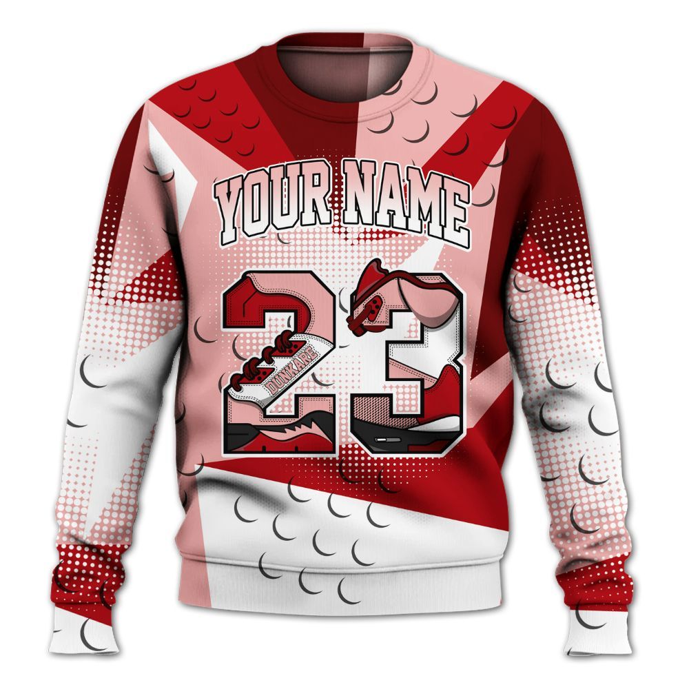 Sweatshirt To Match Low Valentines Day 1s - Poly Custom Name Number 23 5s All Over Print