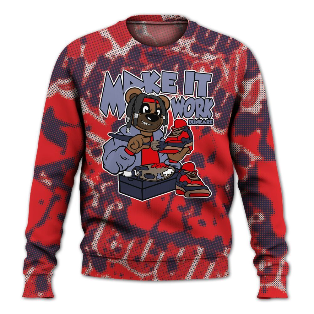Sweatshirt To Match Low OG Howard Bison 1s - Pull It Off Bear Street All Over Print