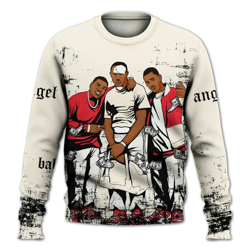 Sweatshirt To Match Low OG Sail 1s - Paid In Full Money All Over Print
