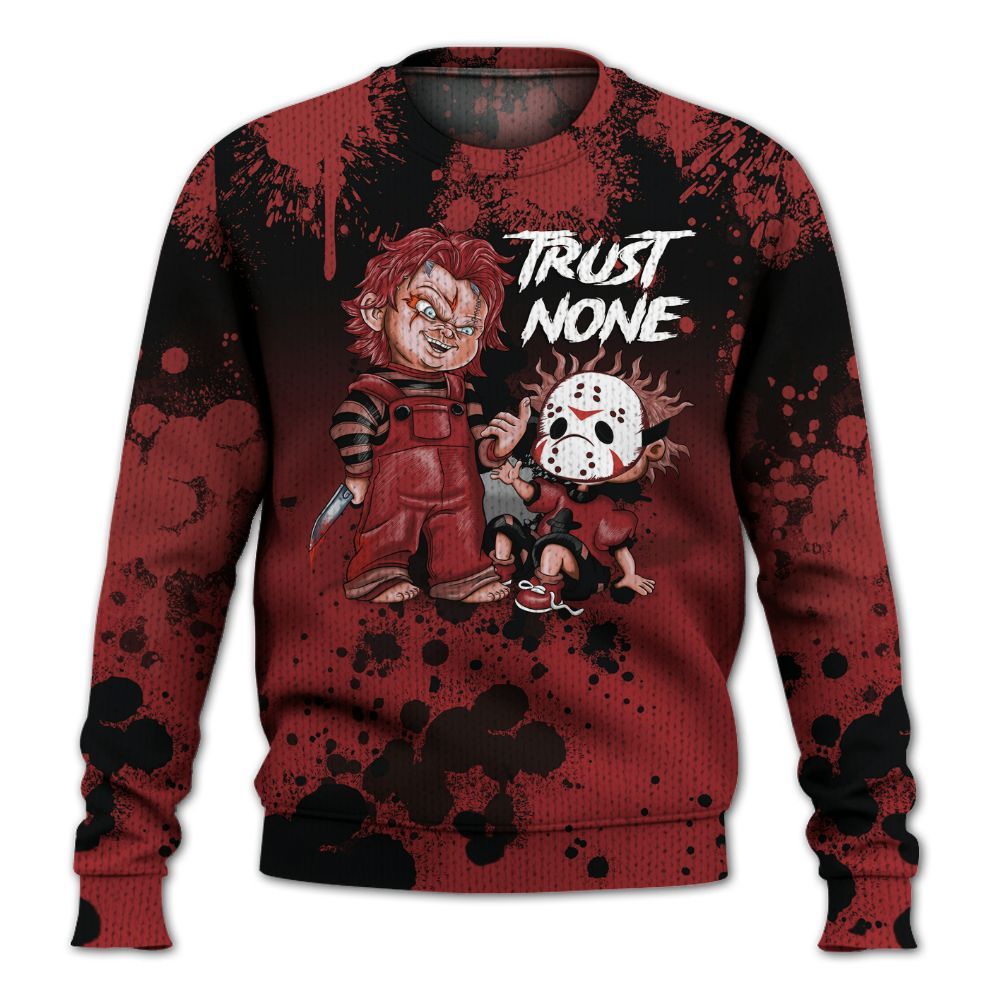 Knitted Sweater To Match Alternate Flu Game 12s - Trust No One Scary