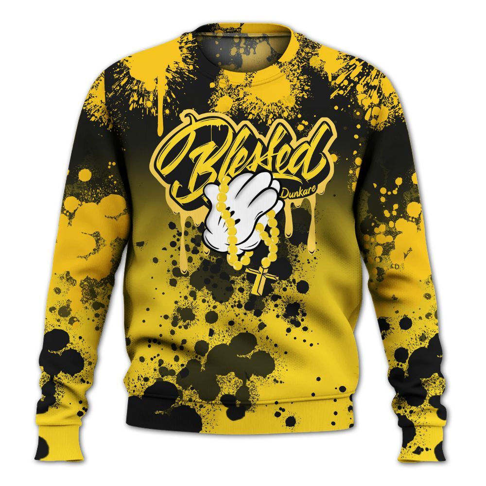Sweatshirt To Match Retro Thunder 4s - God Blessed Ink Drip All Over Print