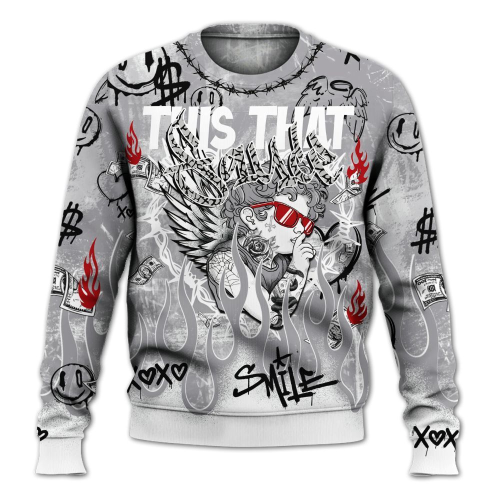 Sweatshirt To Match Cement Grey 3s - This That Sauce Angel All Over Print