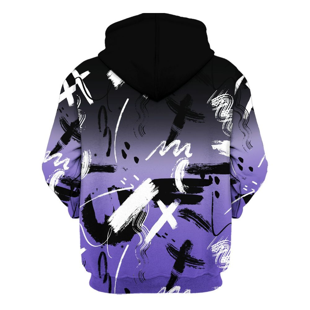 Hoodie To Match Field Purple 12s - Money Hustle Grind Pray All Over Print