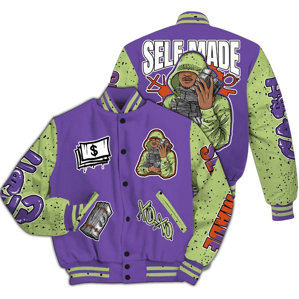 Varsity Jacket To Match Canyon Purple 4s - Selfmade Unique All Over Print