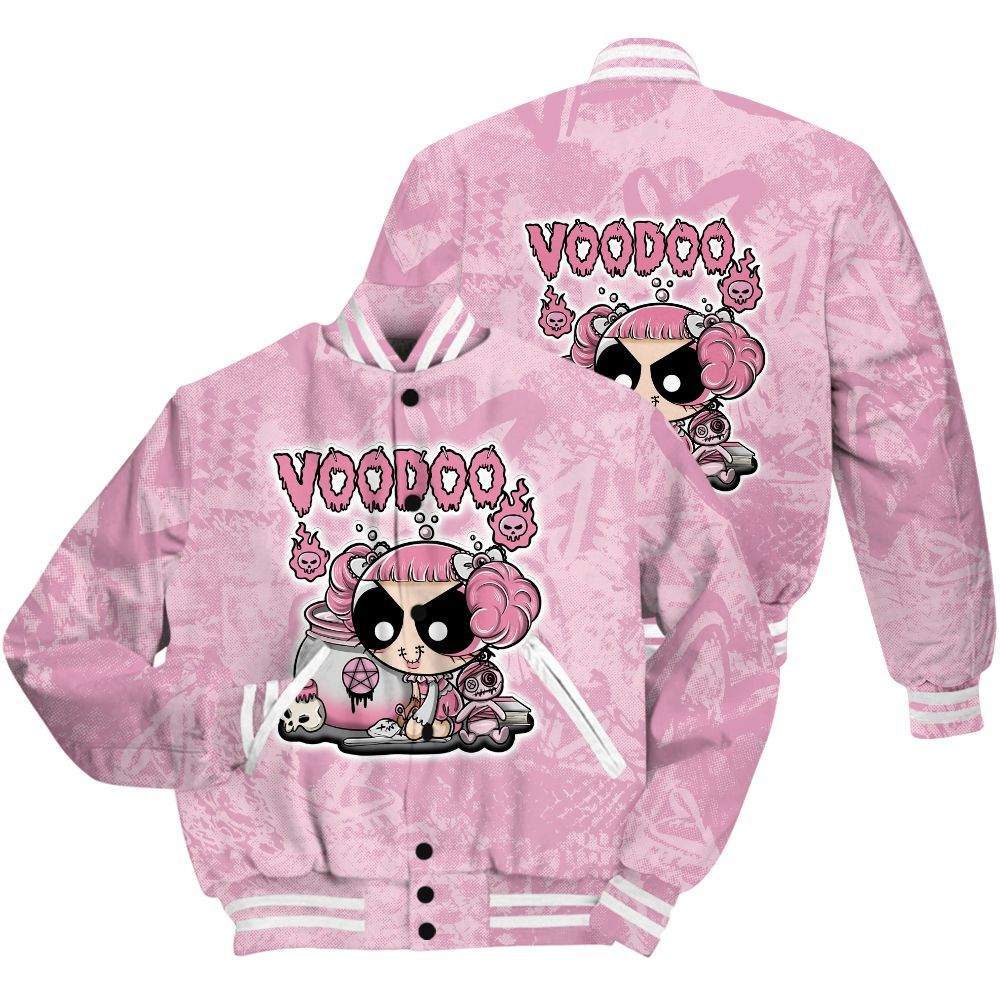 Varsity Jacket To Match Orchid 4s Shirt - Voodooz Heart Grunge All Over Print