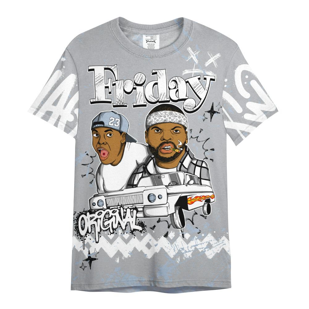 Shirt To Match Low OG Wolf Grey 1s - Friday Sneaker Crayon All Over Print