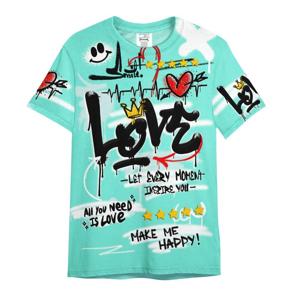 Shirt To Match Retro Low Igloo 11s - Happy Love Beats Graffiti All Over Print