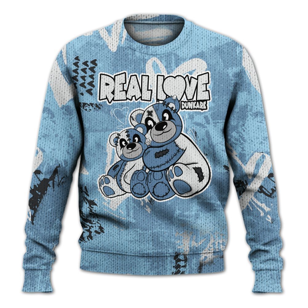 Knitted Sweater To Match Legend Blue 11s - Sincere Fondness Bear