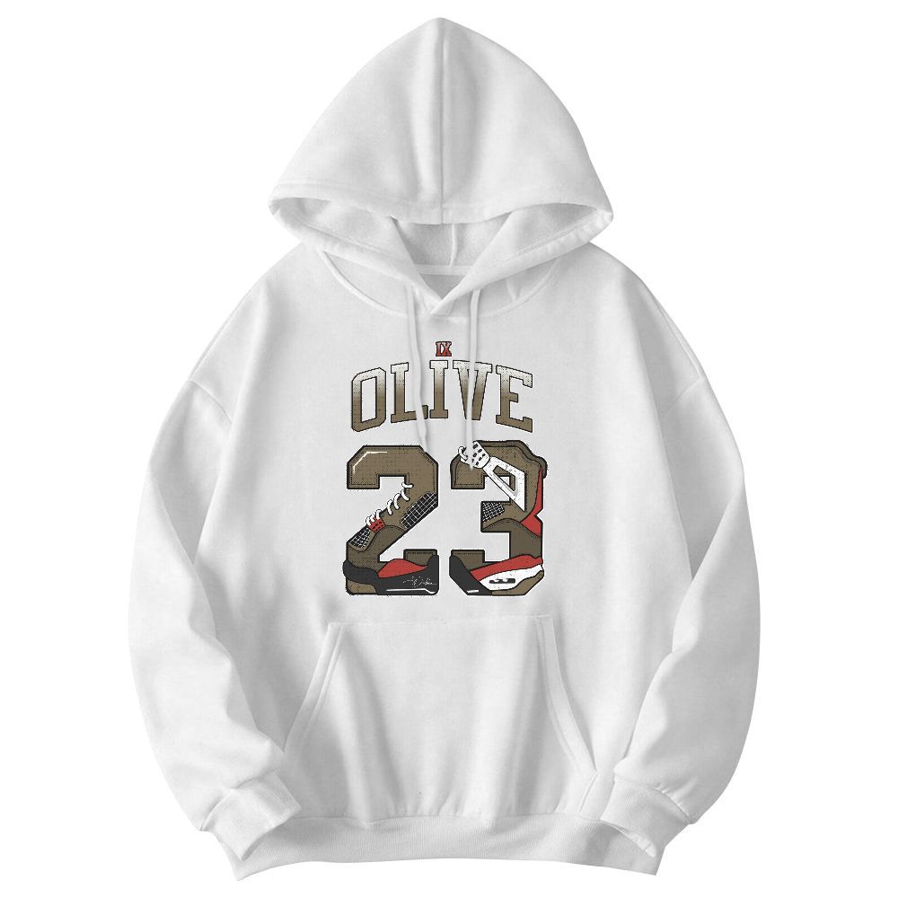 Sweatshirt To Match Olive 9s - Number 23 Dirty 4s Graphic
