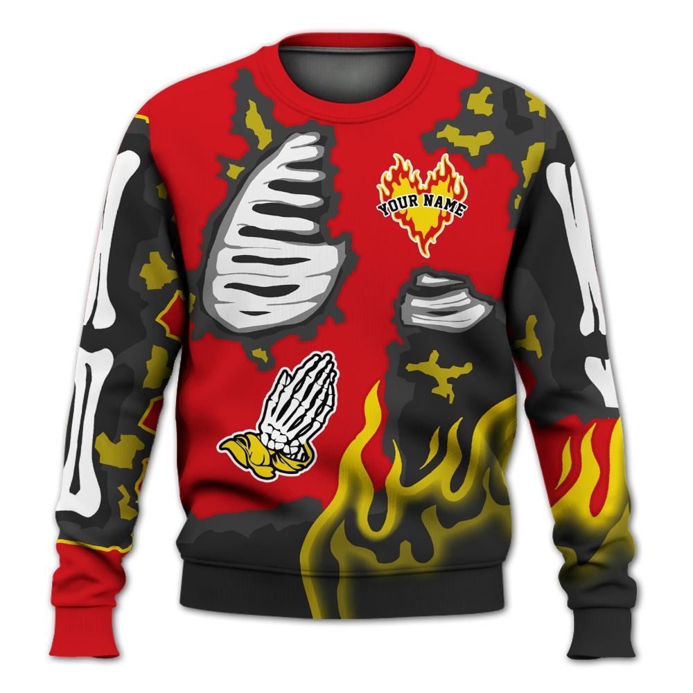 Sweatshirt To Match Ferrari 14s - Dislike Us Burning Custom Name All Over Print