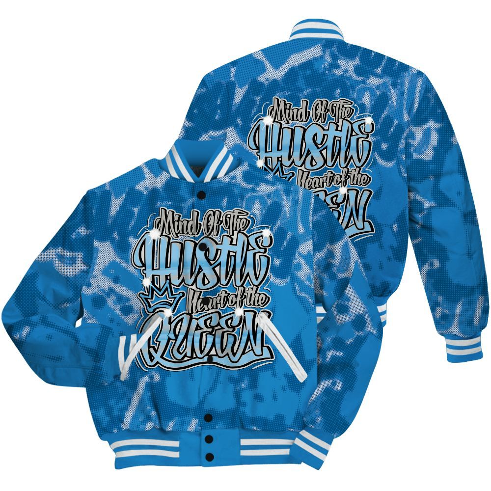 Varsity Jacket To Match Industrial Blue 4s Shirt - Hustles Heart Queens Street All Over Print