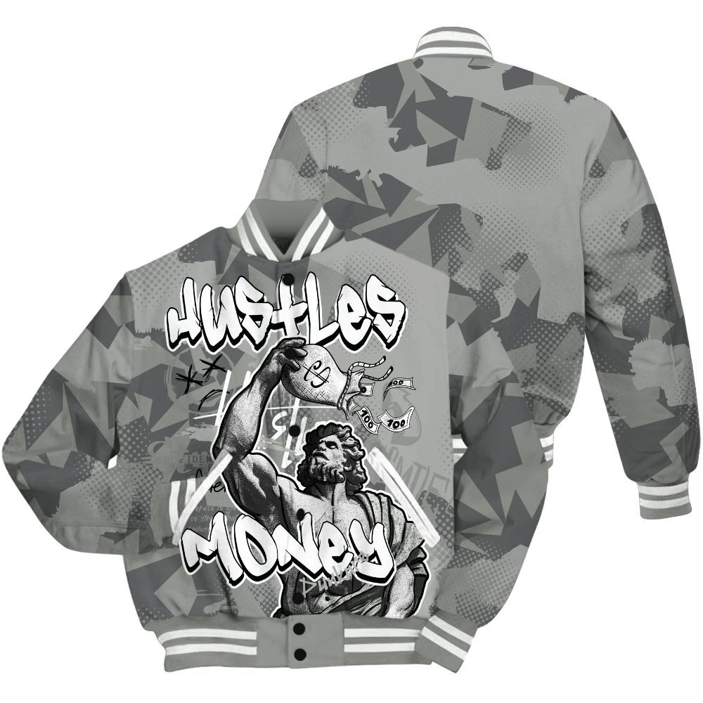 Varsity Jacket To Match Paris Cement Grey 4s - Huslte Money Retro All Over Print