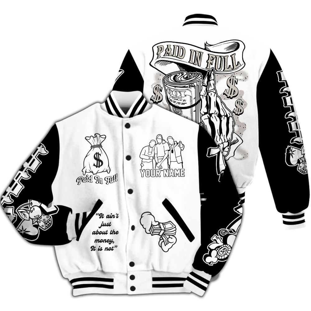 Varsity Jacket To Match Retro Reverse Metallic 5s - Paid In Full Baseball Varsity Jacket Custom Name All Over Print