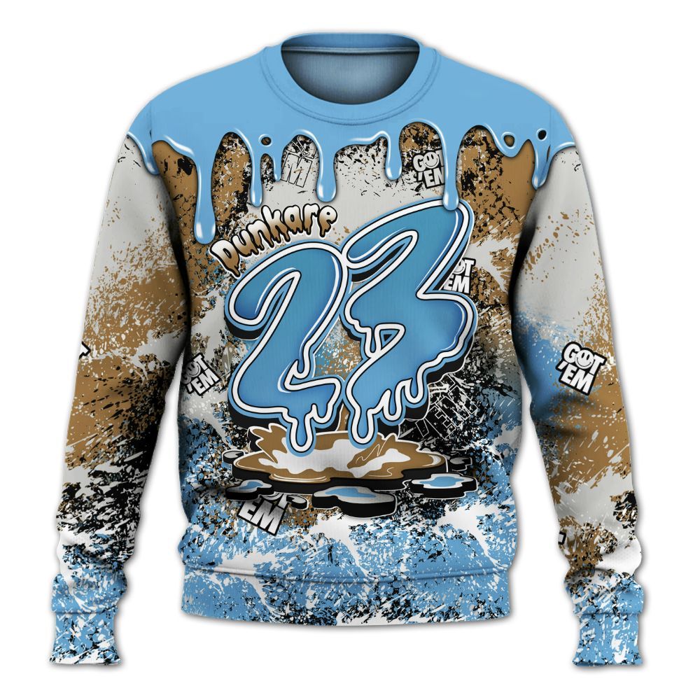 Sweatshirt To Match SB Dunk Low University Blue - Dripping 23 Drip All Over Print