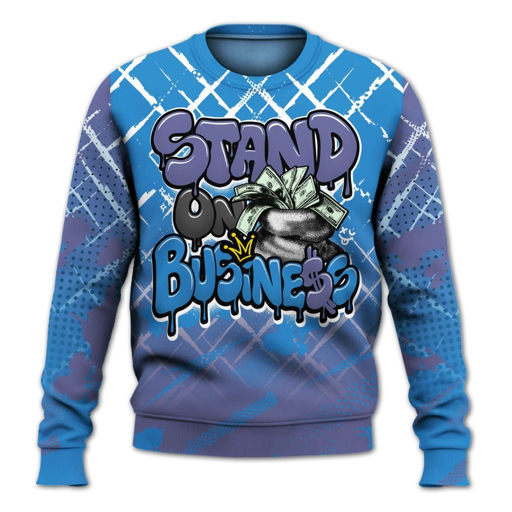 Sweatshirt To Match Hi-Res Blue 700s - Halftone Stand Business Dripping All Over Print