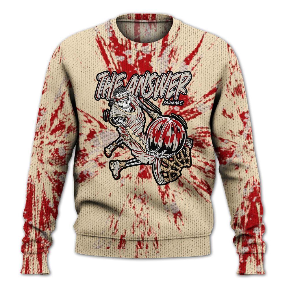 Knitted Sweater To Match Dunk Low Strawberry Waffle - The Answer Skeleton Luxury