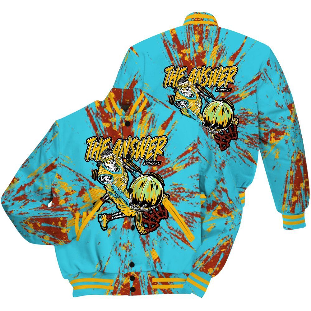 Varsity Jacket To Match SB Dunk Di'Orr Greenwood Shirt - The Answer Skeleton Luxury All Over Print