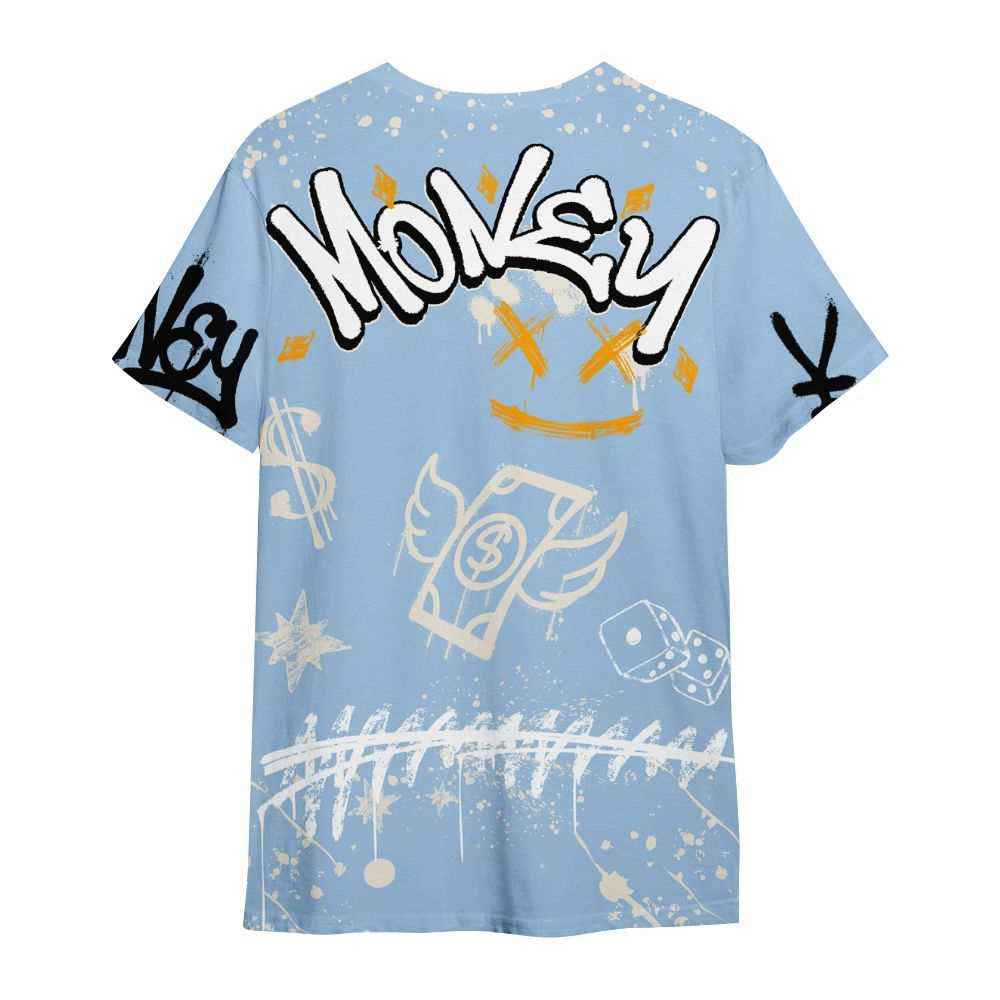 Shirt To Match Retro High OG Pale Ivory Psychic Blue 1s - Everybody Paid In Full Crayon All Over Print