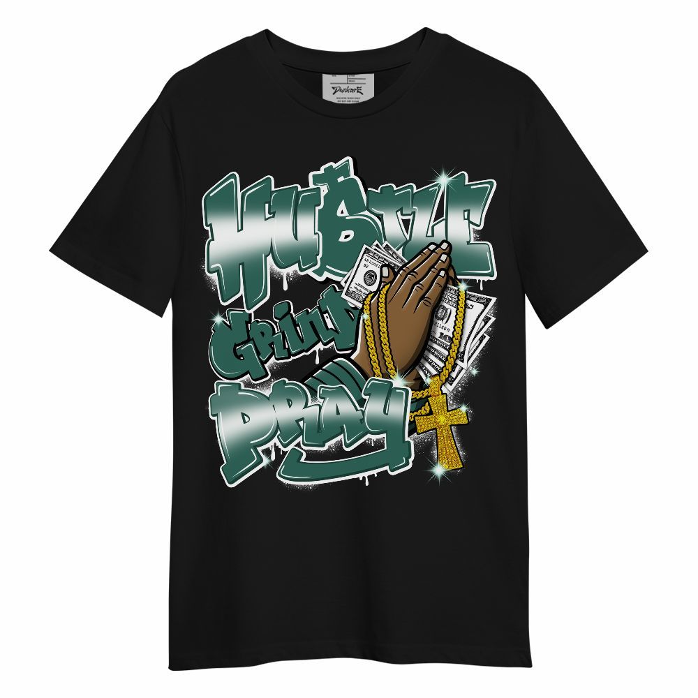 Shirt To Match RM Oxidized Green 4s - Hustle, Money Pray Streetwear Unisex Shirt
