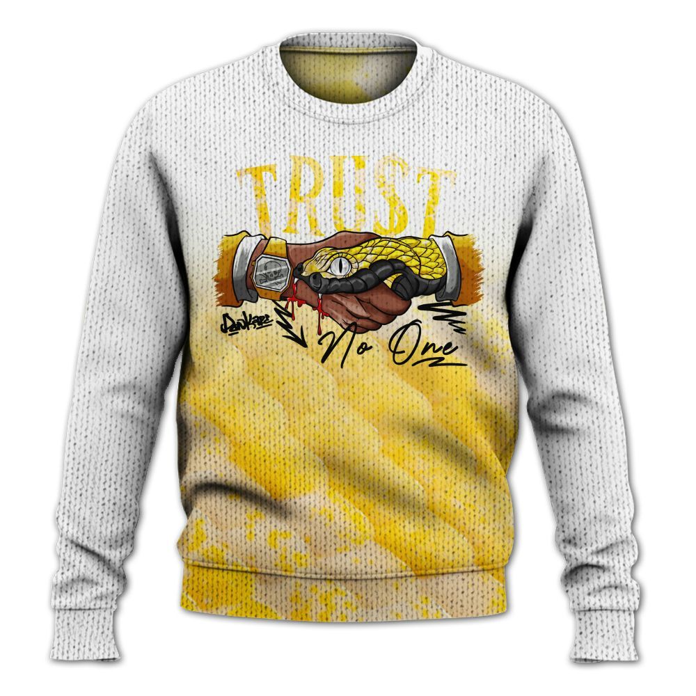 Knitted Sweater To Match Low Yellow Python 11s - Snake Trust No One Drip