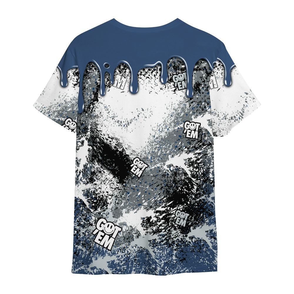 Shirt To Match Midnight Navy 4s - Dripping 23 Drip All Over Print