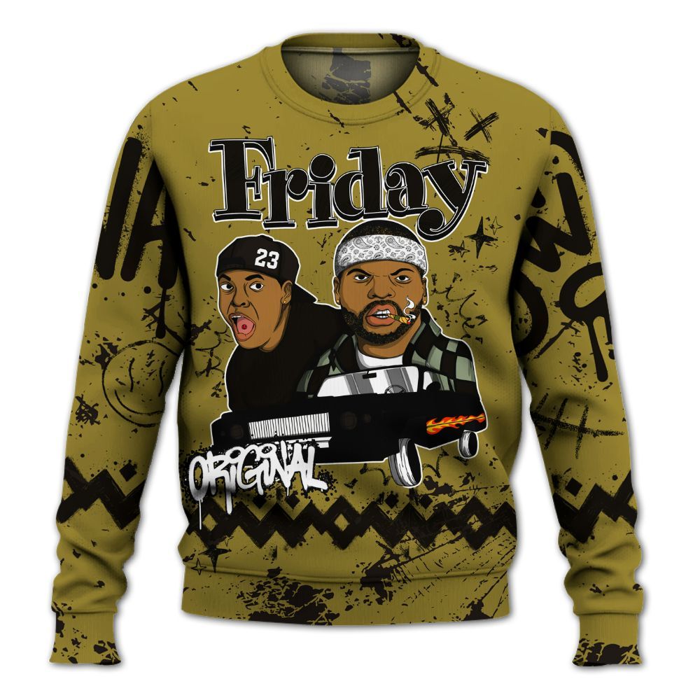 Sweatshirt To Match Air Flightposite Metallic Gold - Friday Sneaker Crayon All Over Print