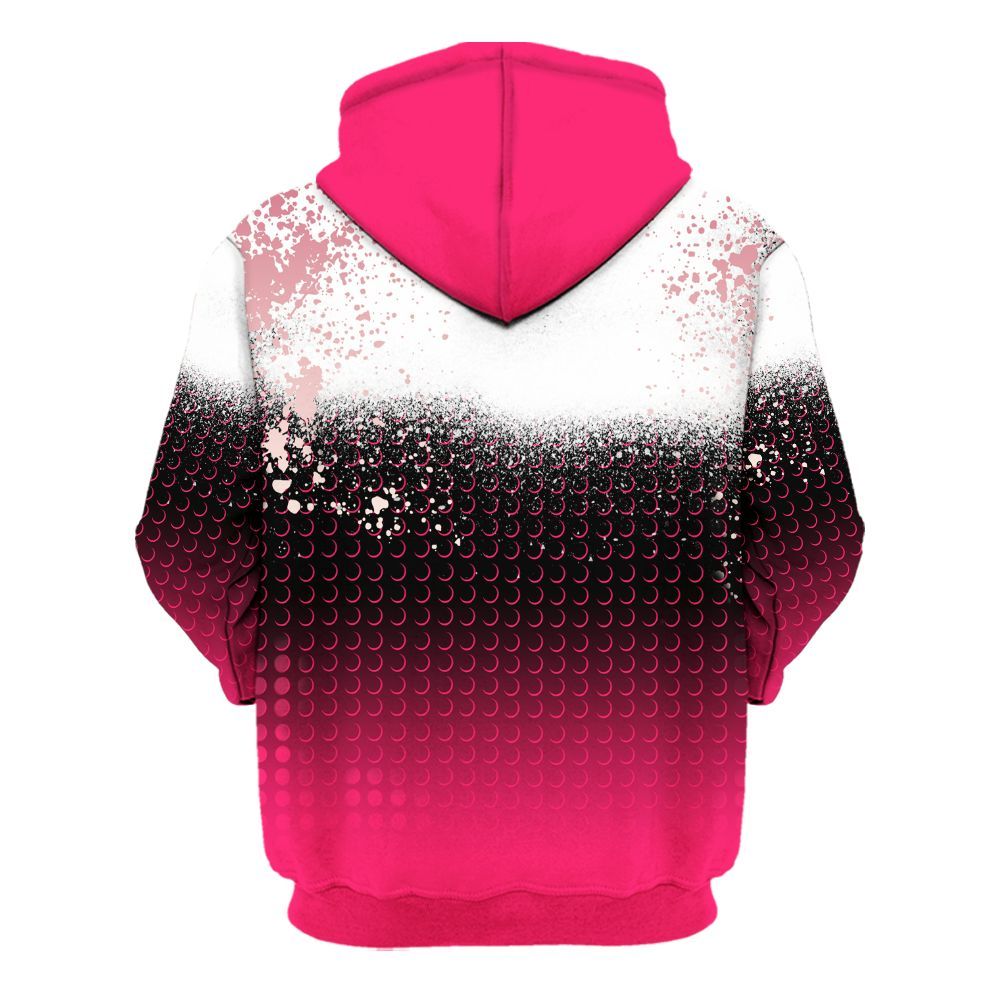 Hoodie To Match A'One Hyper Pink Shirt, Halftone Time Is Money All Over Print