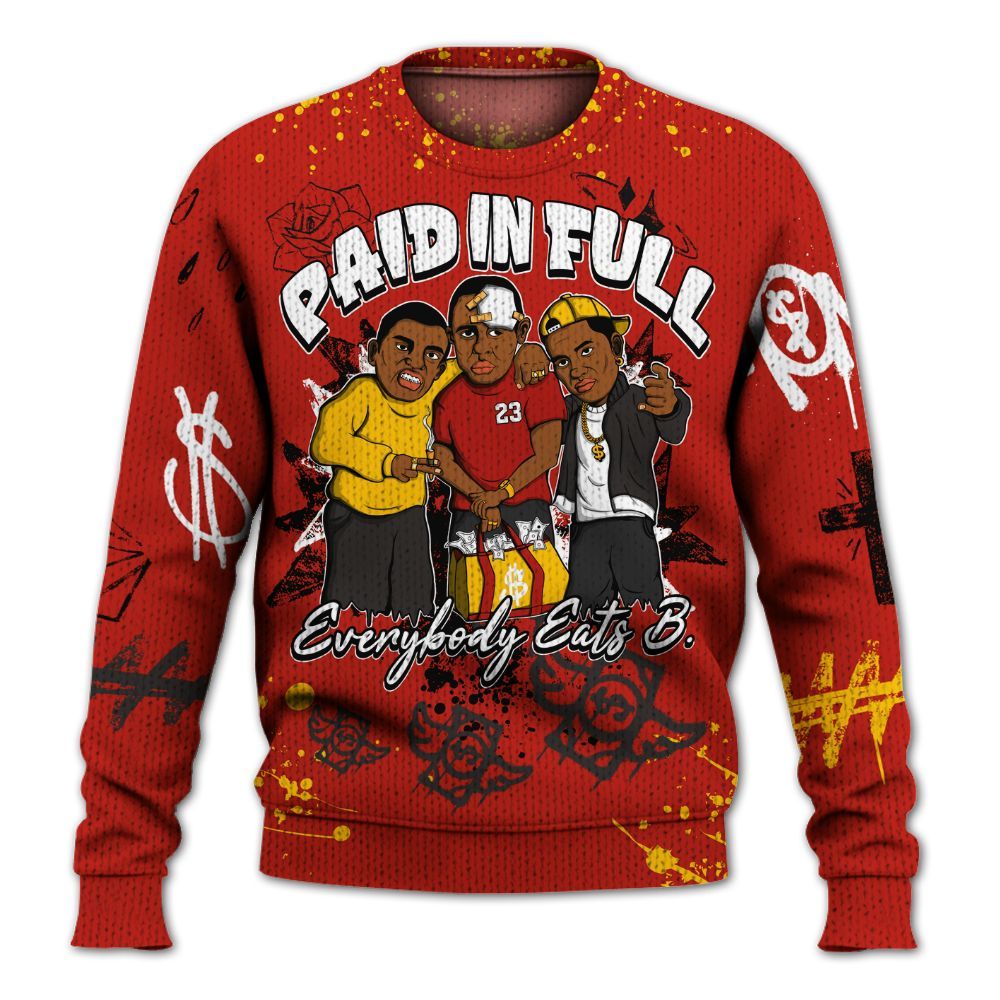 Sweater To Match Ferrari 4014s - Everybody Paid In Full Crayon Graphic
