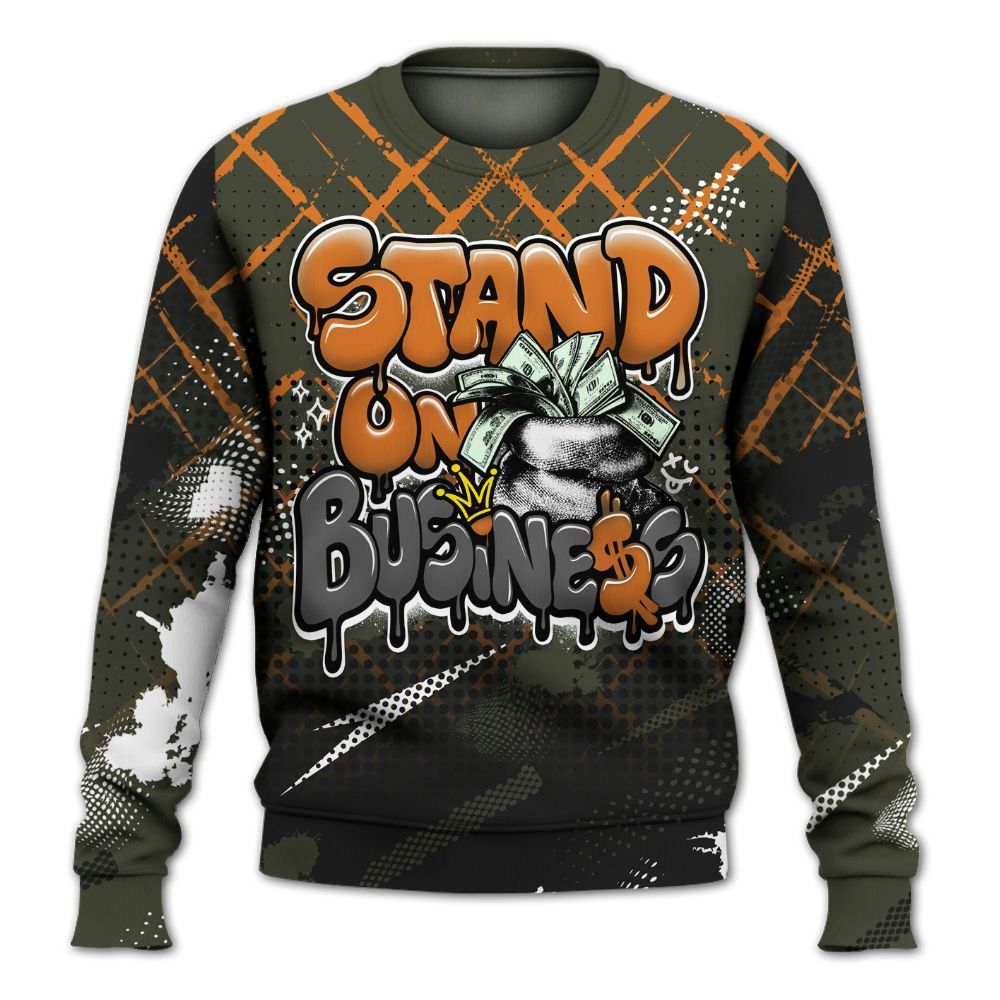 Sweatshirt To Match Retro Undefeated 4s - Halftone Stand Business Dripping All Over Print