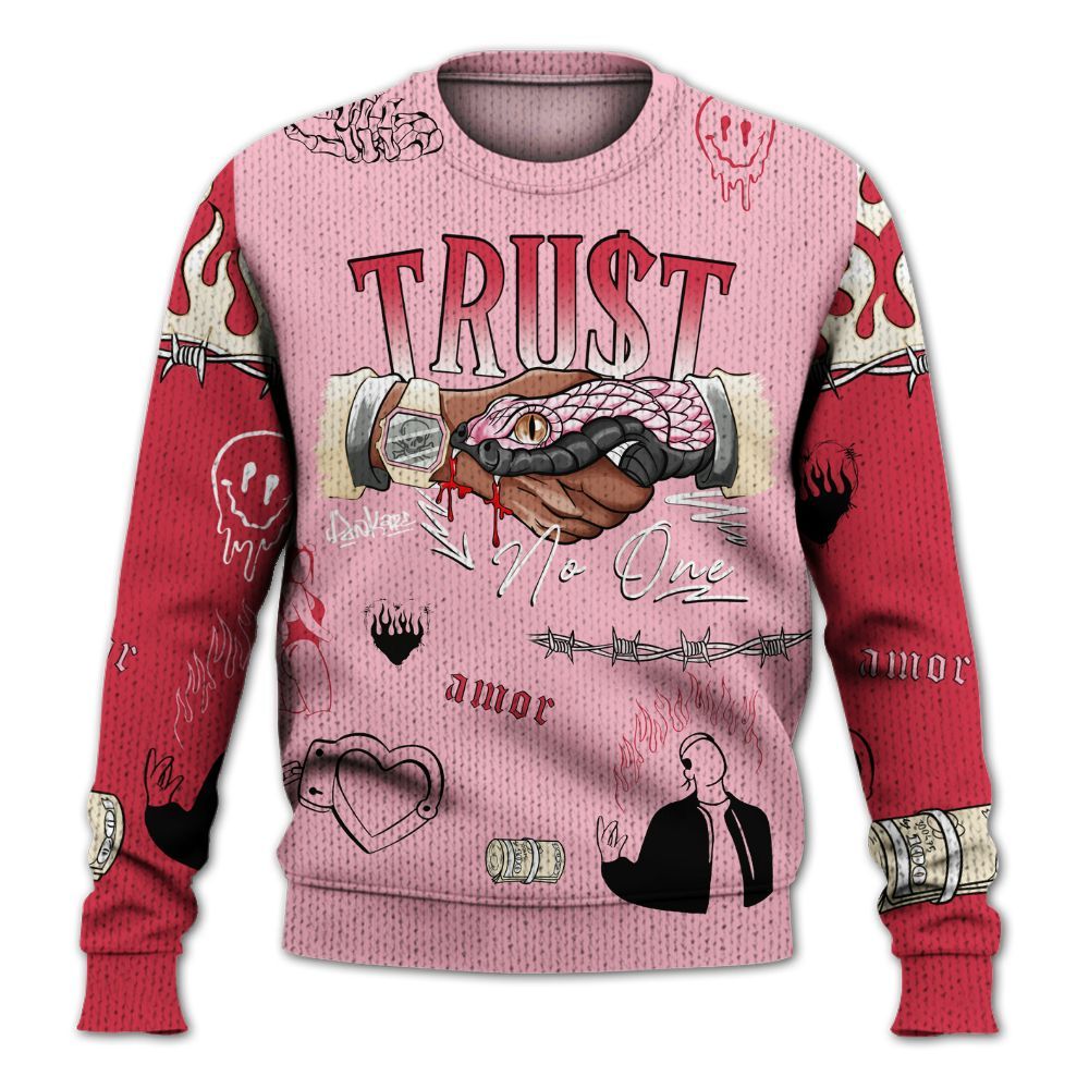 Sweater To Match Low OG Tropical Pink 1s - Snake Trust No One Graphic