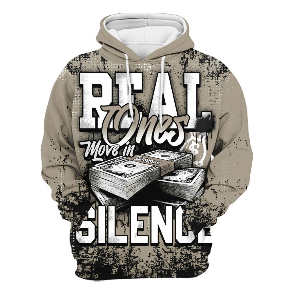 Hoodie To Match High OG Khaki 1s - Move In Silence Money Street Retro All Over Print