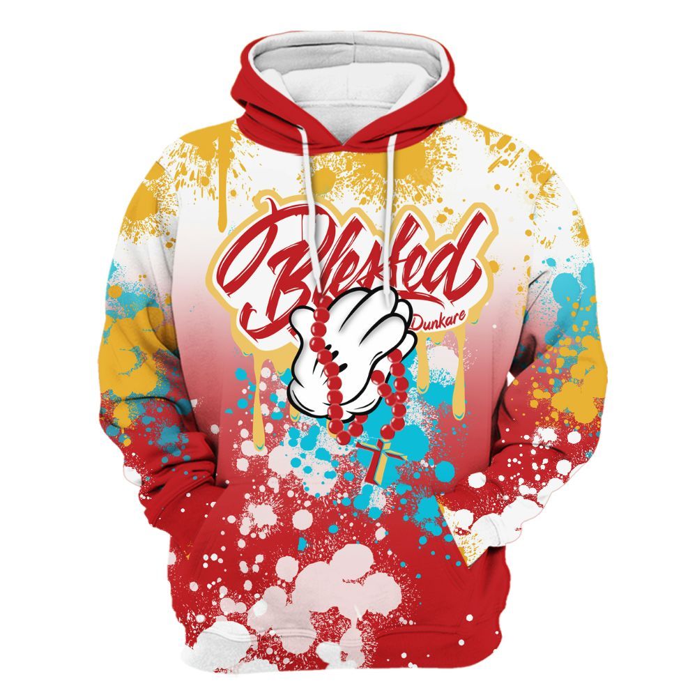 Hoodie To Match Dunk Low Fruity Pebbles - God Blessed Ink Drip All Over Print