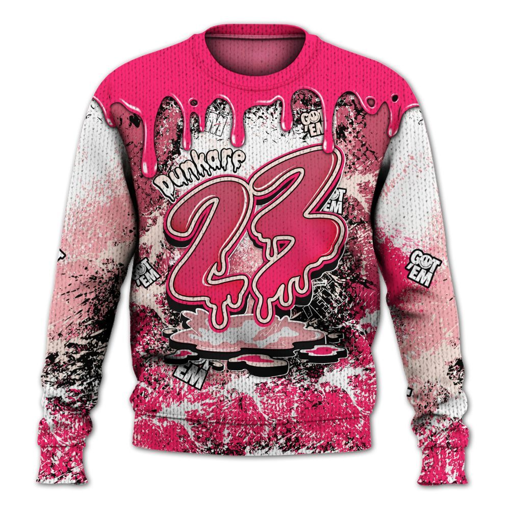 Sweater To Match A'One Hyper Pink Shirt, Dripping 23 Drip Graphic