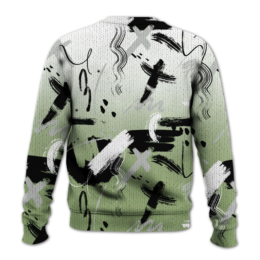 Knitted Sweater To Match Oil Green 4s - Money Hustle Grind Pray