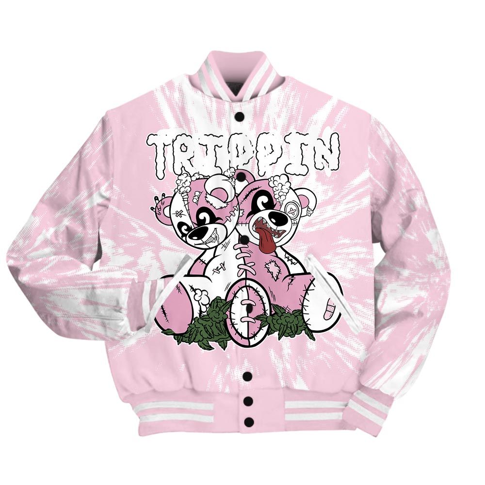 Varsity Jacket To Match Orchid 4s - Trippin Bear Luxury Varsity Jacket Unisex
