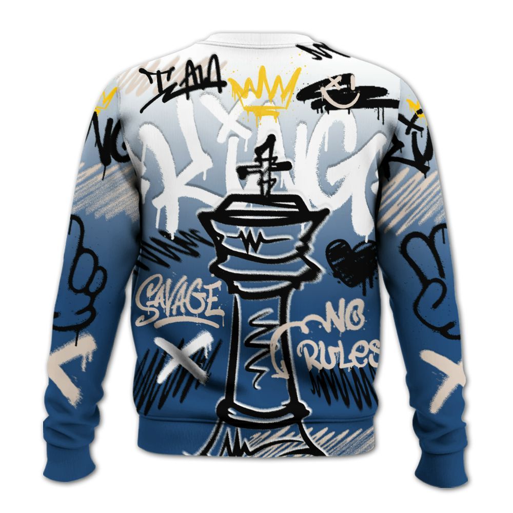 Sweatshirt To Match High OG Midnight Navy 1s - Street King Chess Streetwear All Over Print