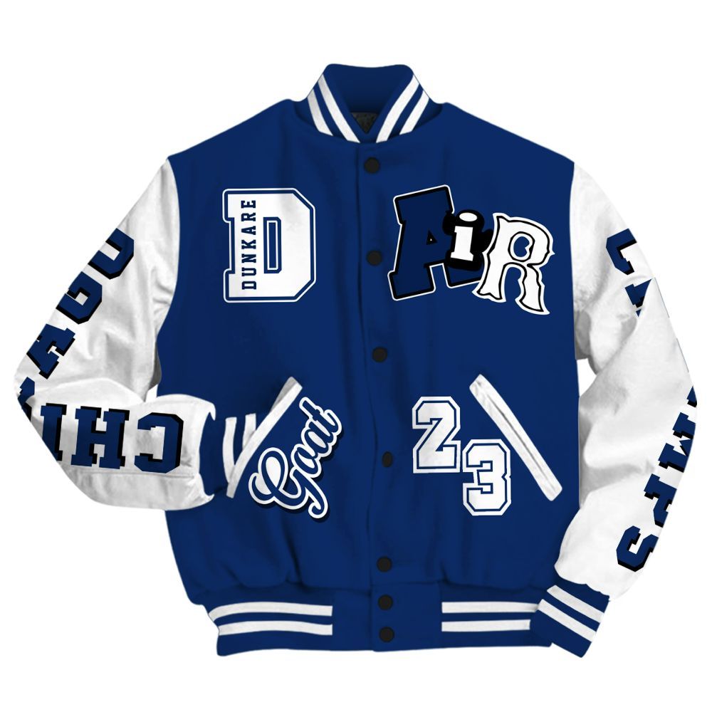 Varsity Jacket To Match High OG Deep Royal Blue 1s Shirt - AIR Number 23 GOAT All Over Print