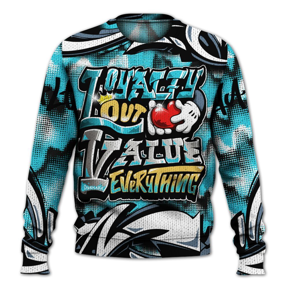 Sweater To Match Retro Gamma Blue 11s - Loyalty Out Value Graffiti Graphic