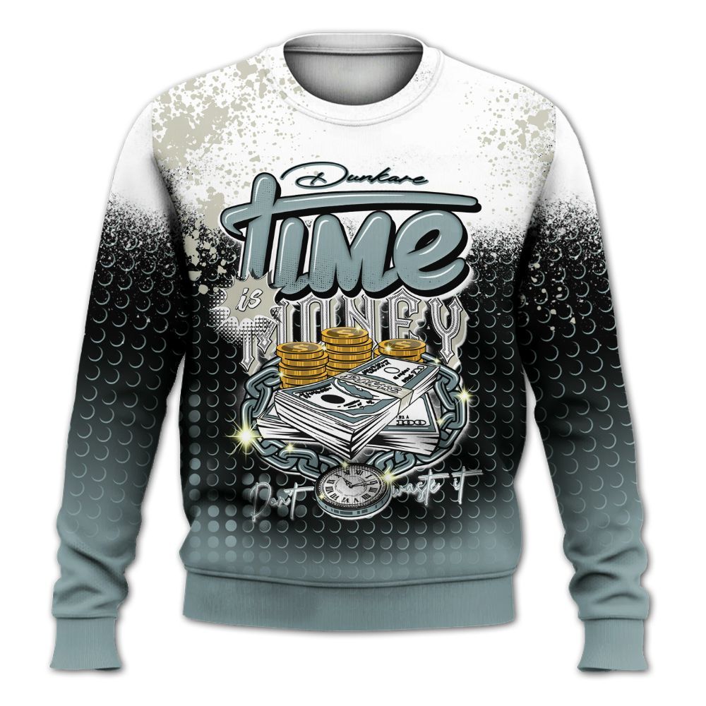 Sweatshirt To Match AMM Low 17s - Halftone Time Is Money All Over Print