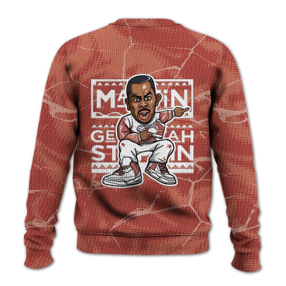 Knitted Sweater To Match Dune Red 13s - Get Tag Sneakers Steppin' Graphic Crack