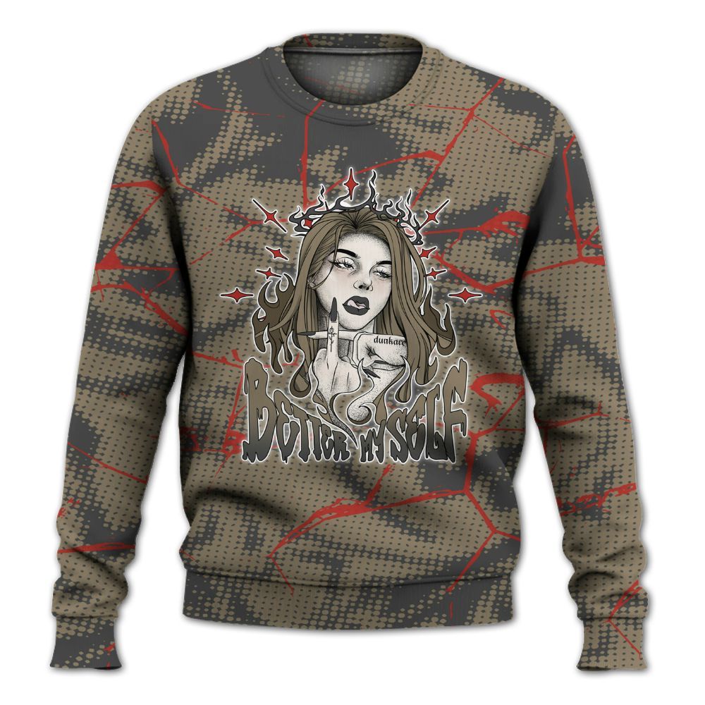 Sweatshirt To Match Olive 9s - My-Self Crack Unique All Over Print